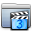 Graphite Stripped Folder Movies Icon 32x32 png